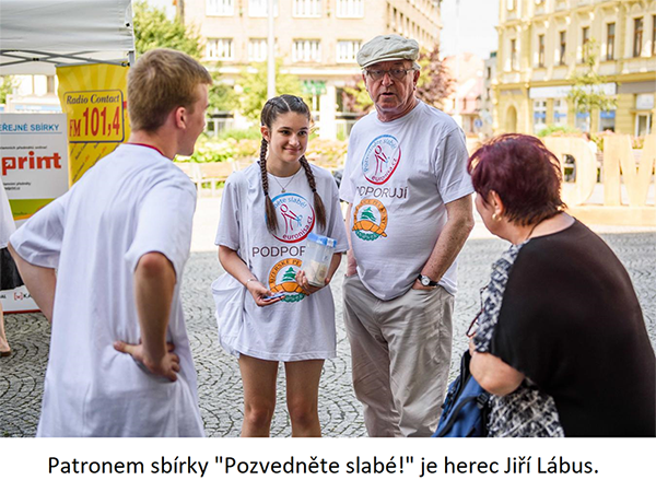 Patronem sbírky "Pozvedněte slabé!" je herec Jiří Lábus.
